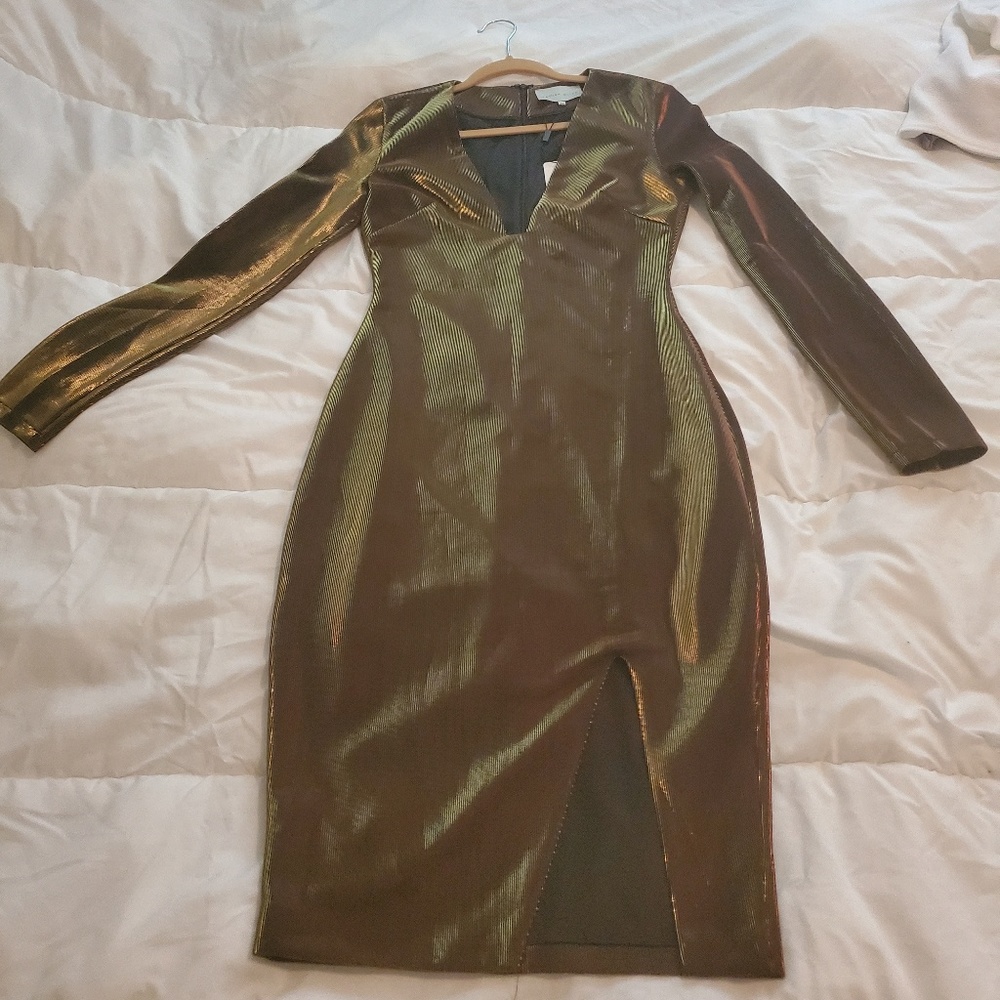Shimmery Low Cut Midi Dress